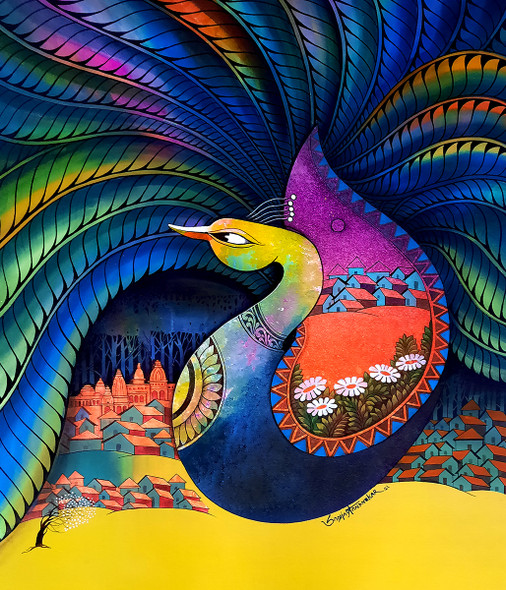 Fascination 9 (ART_3298_58135) - Handpainted Art Painting - 36in X 42in