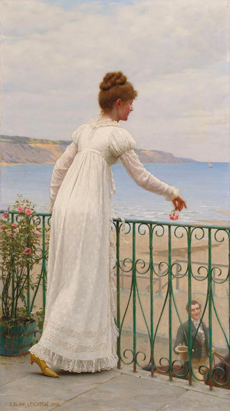 A Favour (1898) By Edmund Blair Leighton (PRT_8412) - Canvas Art Print - 13in X 24in