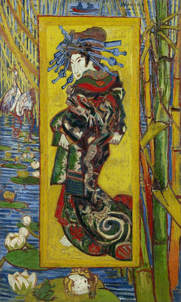 Courtesan- After Eisen By Vincent Van Gogh (PRT_8422) - Canvas Art Print - 14in X 23in