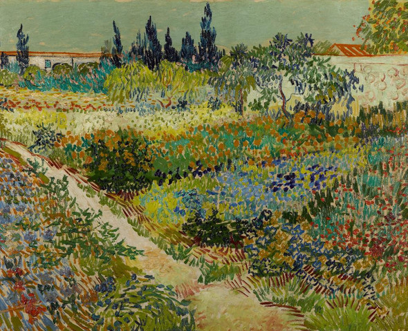Garden At Arles By Vincent Van Gogh (PRT_8429) - Canvas Art Print - 35in X 28in