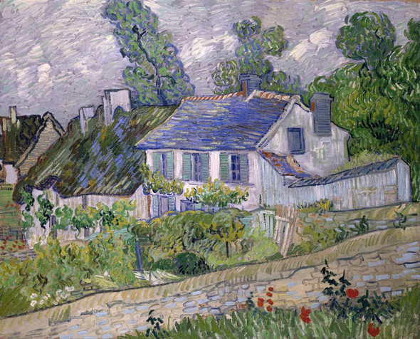 Houses At Auvers By Vincent Van Gogh (PRT_8431) - Canvas Art Print - 32in X 26in