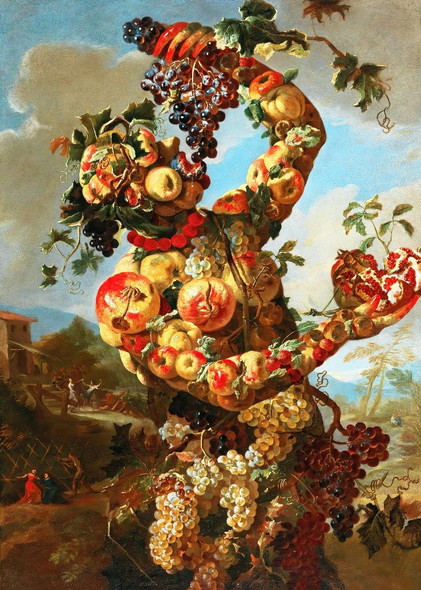 Anthropomorphic Allegory Of Autumn (17th-18th Century) By Giovanni Paolo Castelli (PRT_8517) - Canvas Art Print - 15in X 20in