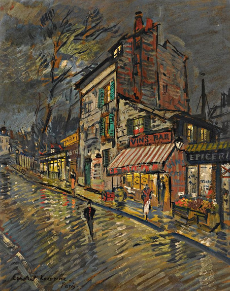 Paris By Night By Konstantin Alexeevich Korovin (PRT_8451) - Canvas Art Print - 19in X 24in