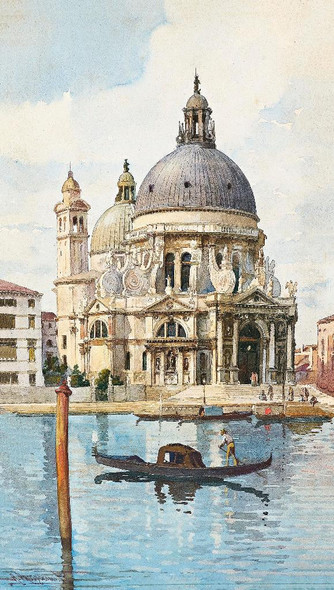 Santa Maria Della Salute By Alberto Prosdocimi (PRT_8461) - Canvas Art Print - 14in X 25in