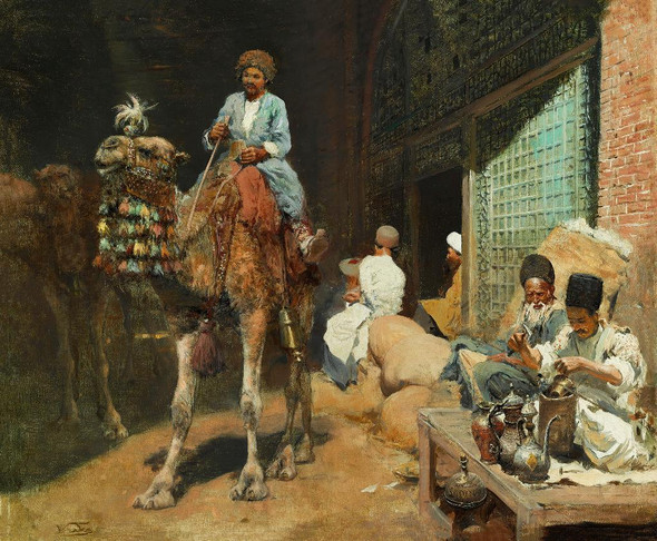 A Market In Ispahan By Edwin Lord Weeks (PRT_8503) - Canvas Art Print - 28in X 23in