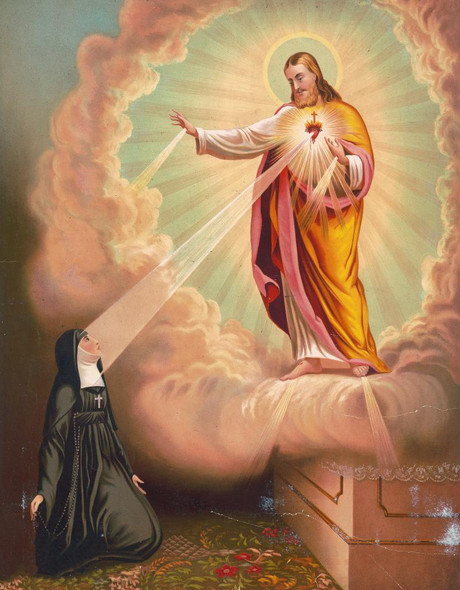 Aparition, Sacred Heart Of Jesus (1883) (PRT_8518) - Canvas Art Print - 28in X 36in