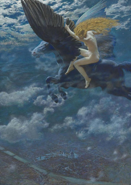 Dream Idyll (A Valkyrie) By Edward Robert Hughes (PRT_8536) - Canvas Art Print - 20in X 28in