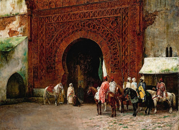 Rabat (The Red Gate) (1879) By Edwin Lord Weeks (PRT_8589) - Canvas Art Print - 25in X 18in