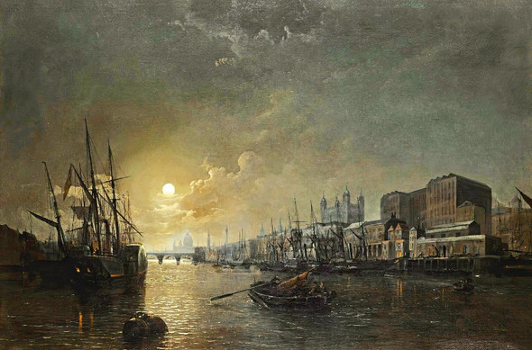 Port Of London (1861) By Henry Pether (PRT_8976) - Canvas Art Print - 25in X 16in