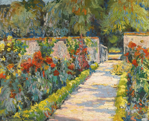 A Sunlit Garden (1919) By Alexander Altmann (PRT_8918) - Canvas Art Print - 28in X 23in