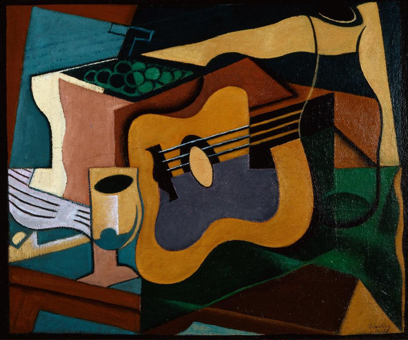Still Life With Guitar (1920) By Juan Gris (PRT_8769) - Canvas Art Print - 24in X 20in