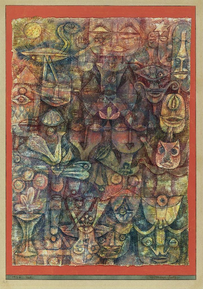 Strange Garden (1923) By Paul Klee (PRT_8771) - Canvas Art Print - 16in X 23in
