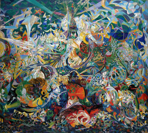 Battle Of Lights (1913) By Joseph Stella (PRT_8859) - Canvas Art Print - 18in X 16in