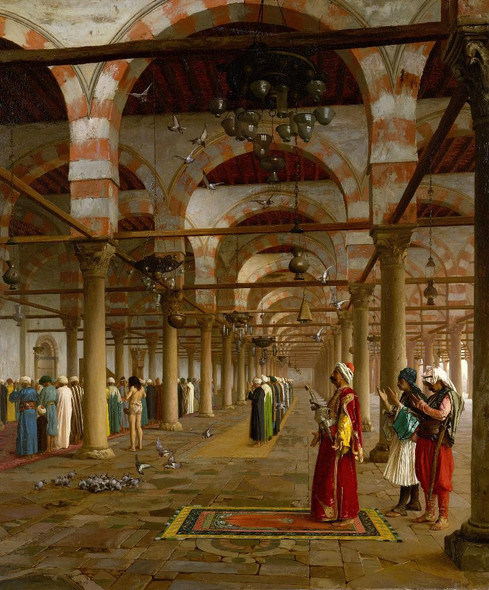 Prayer In The Mosque (1871) By Jean L√©on G√©r√¥me (PRT_8817) - Canvas Art Print - 18in X 22in