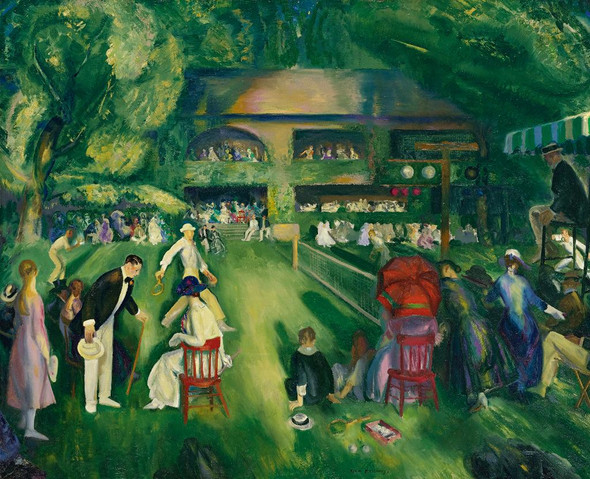 Tennis At Newport (1920) By George Wesley Bellows (PRT_8908) - Canvas Art Print - 23in X 19in