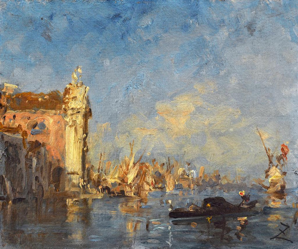 Venice, The Church Of The Gesuati (1870) By F√©lix Ziem (PRT_9001) - Canvas Art Print - 27in X 23in