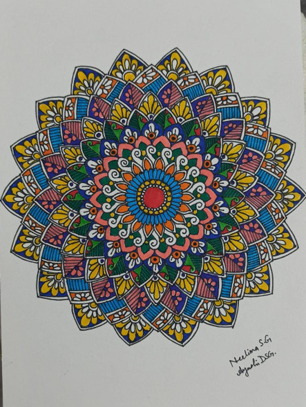 Unique Multi-colored Mandala art (ART_8016_58459) - Handpainted Art Painting - 5in X 8in
