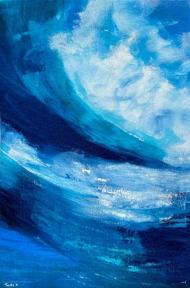 Dive Right In (ART_6676_58418) - Handpainted Art Painting - 24in X 36in