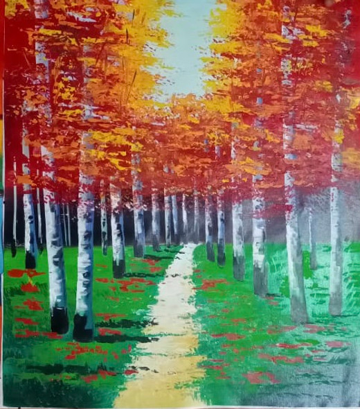 Landscape painting  (ART_6706_58366) - Handpainted Art Painting - 24in X 36in