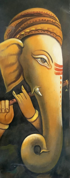 Lord Ganesha-14 (ARTOHOLIC) (ART_3319_58343) - Handpainted Art Painting - 24in X 36in