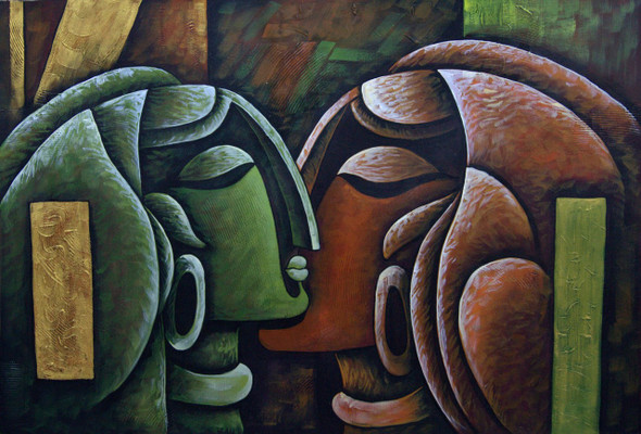 Romance04 - 36in X 24in,RAJMER26_3624,Acrylic Colors,Lovers,Love,Couple - Buy Paintings online in India