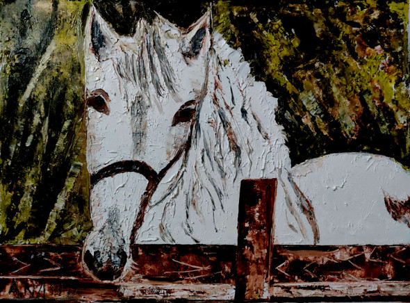 DIVINE HORSE (ART_6175_58303) - Handpainted Art Painting - 40in X 30in