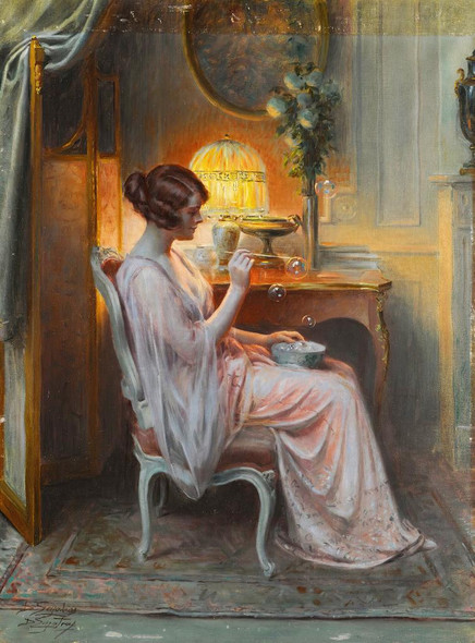 Les Bulles De Savon By Delphin Enjolras (PRT_9037) - Canvas Art Print - 21in X 29in