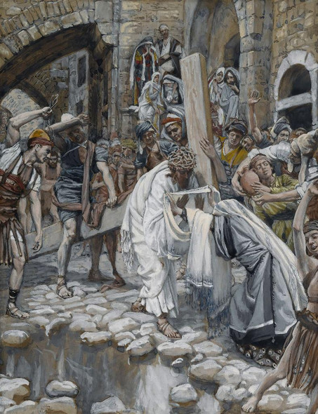 A Holy Woman Wipes The Face Of Jesus (1886) By James Tissot  (PRT_9069) - Canvas Art Print - 18in X 23in