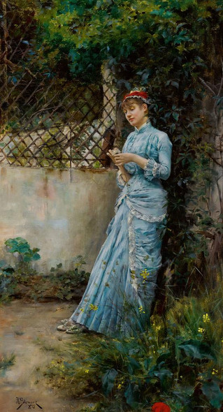 Far Away Thoughts1880 By Julius Leblanc Stewart (PRT_9081) - Canvas Art Print - 16in X 30in