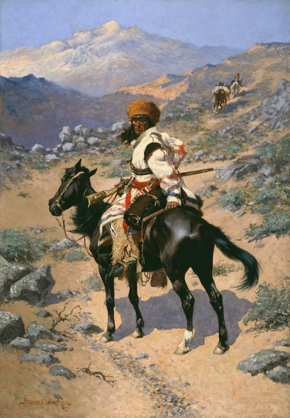 An Indian Trapper (1889) By Frederic Remington (PRT_9126) - Canvas Art Print - 19in X 27in