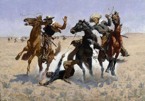 Aiding A Comrade (1890) By Frederic Remington (PRT_9127) - Canvas Art Print - 40in X 28in