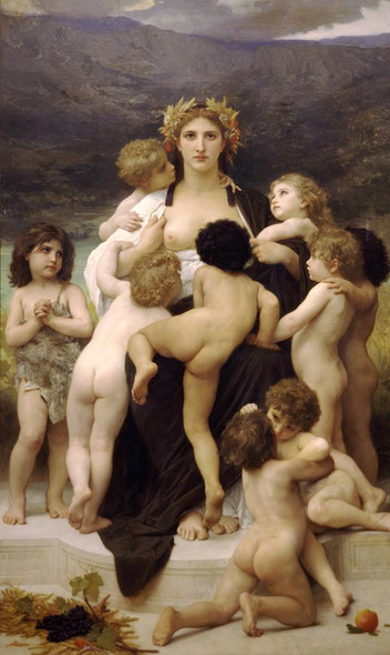 Alma Parens (1883) By WilliamAdolphe Bouguereau (PRT_9236) - Canvas Art Print - 19in X 32in