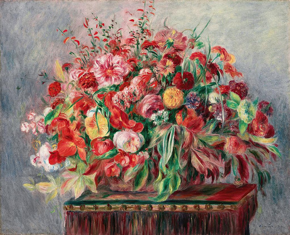 Corbeille De Fleurs (1890) By Pierre Auguste Renoir (PRT_9253) - Canvas Art Print - 22in X 17in