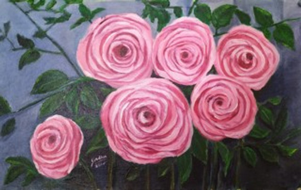 Pink roses (PRT_171_58710) - Canvas Art Print - 40in X 25in