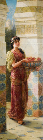 The Fruit Seller By Emile Eisman Semenowsky (PRT_9309) - Canvas Art Print - 10in X 31in