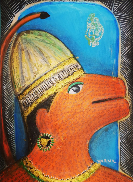 Hanuman (PRT_8079_58574) - Canvas Art Print - 11in X 16in