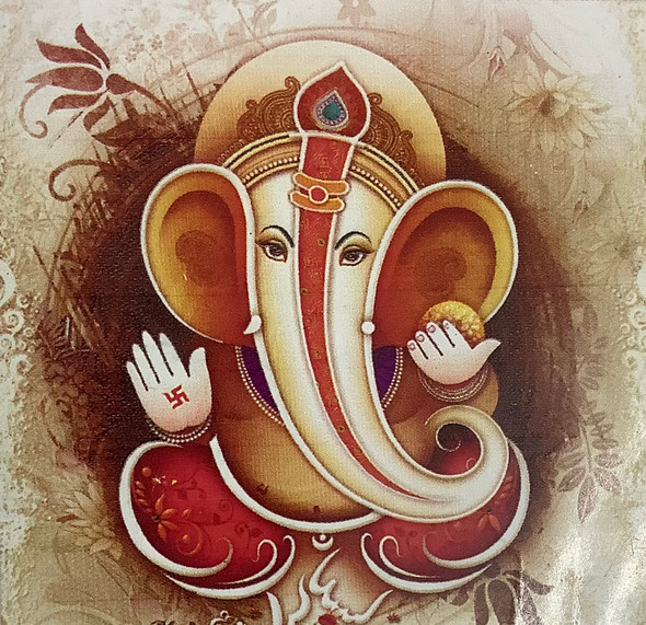 Lord Ganesha Blessings (ARTOHOLIC) (ART_3319_58602) - Handpainted Art Painting - 30in X 30in