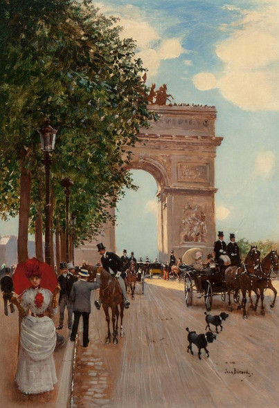 The Arc De Triomphe, Champs Elys√©es (circa 1882 85) By Jean B√©raud (PRT_9351) - Canvas Art Print - 13in X 19in