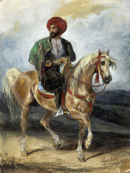 The Turkish Rider (1829 1839) By Eug√®ne Delacroix (PRT_9373) - Canvas Art Print - 27in X 35in