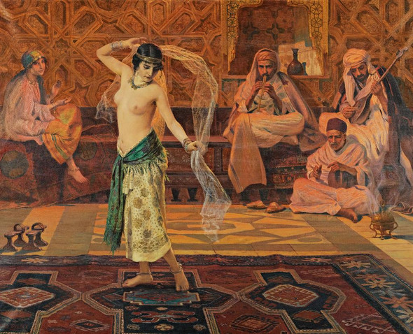 Dance Of The Seven Veils (1916) By Otto Pilny (PRT_9421) - Canvas Art Print - 23in X 19in