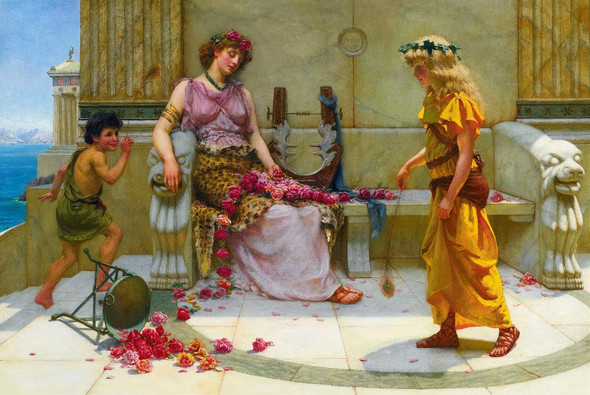 A Playful Parry (1895) By James Doyle Penrose (PRT_9417) - Canvas Art Print - 25in X 17in