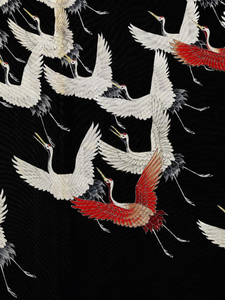 Furisode With A Myriad Of Flying Cranes (1910) (PRT_9468) - Canvas Art Print - 28in X 38in