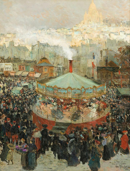 Fairground With The Sacr√©-Coeur In The Background (1904) By Louis Abel Truchet (PRT_9494) - Canvas Art Print - 20in X 26in