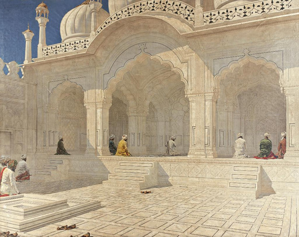 Pearl Mosque At Delhi (1876) By Vasily Vasilevich Vereshchagin (PRT_9520) - Canvas Art Print - 23in X 18in