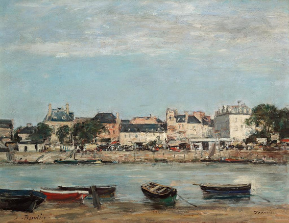 The Port Of Trouville (1888) By Eug√®ne Boudin (PRT_9510) - Canvas Art Print - 18in X 14in