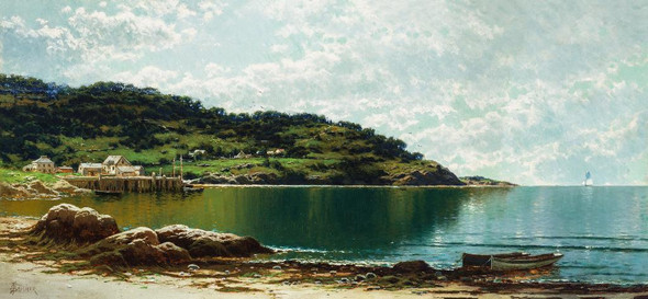 Along The Maine Coast (1885) By Alfred Thompson Bricher (PRT_9542) - Canvas Art Print - 38in X 18in