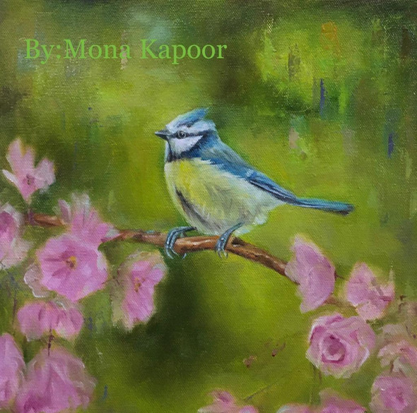 Bird series 01 (ART_8188_59129) - Handpainted Art Painting - 11in X 11in