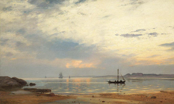 Evening At Hvaler (1879) By Amaldus Nielsen (PRT_9597) - Canvas Art Print - 23in X 14in