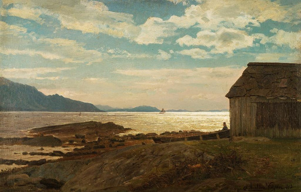 Fra √òlvestranden, Hardanger (1863) By Amaldus Nielsen (PRT_9605) - Canvas Art Print - 20in X 13in