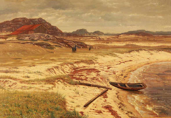 From The Ris√∏bank Near Mandal (1889) By Amaldus Nielsen (PRT_9609) - Canvas Art Print - 24in X 17in